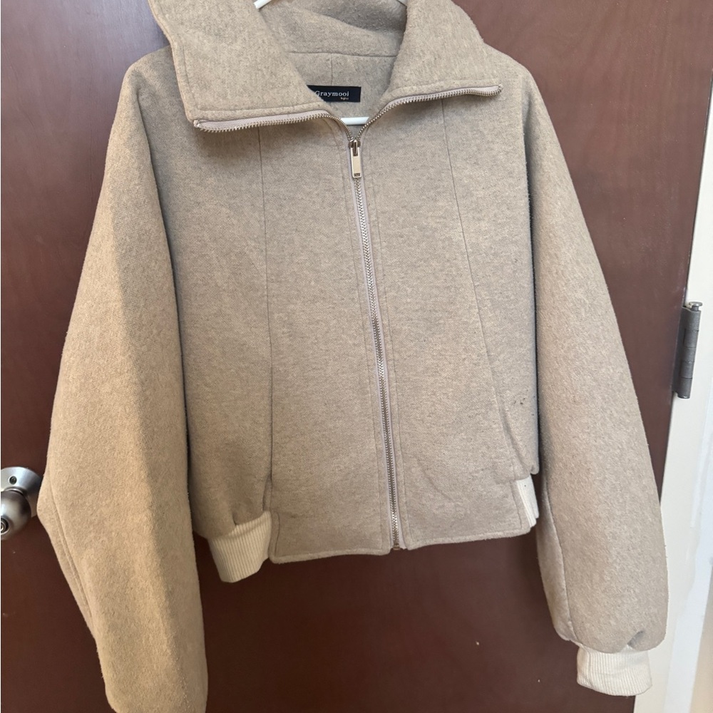 Beige Zip-Up Jacket